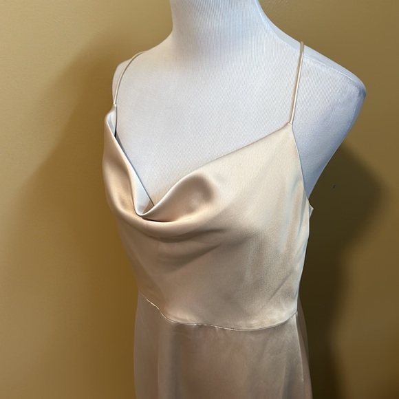 The Dressy Collection by Vivian Diamond Satin Cowl Neck Gown Party Dress - Picture 2 of 6